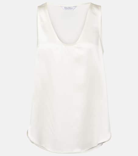 MAX MARA Filly silk top シルク タンクトップ Filly silk satin tank top in white - Max Mara | Mytheresa