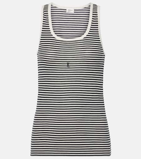 Cassandre cotton jersey tank top in black - Saint Laurent