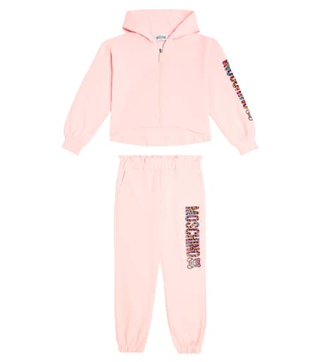 Cotton blend jersey tracksuit in pink Moschino Kids Mytheresa