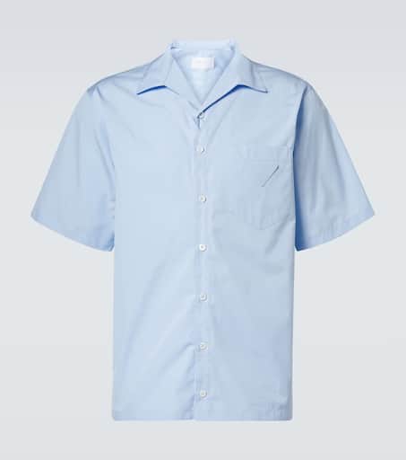 Tシャツ・カットソー PRADA Cerulean blue poplin shirt (UCN611SWMO10IV F0YRX) Cerulean blue poplin shirt – G&B