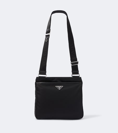 Re-Nylon leather-trimmed shoulder bag