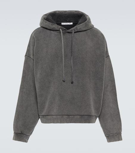Faded cotton hoodie in black Acne Studios Mytheresa