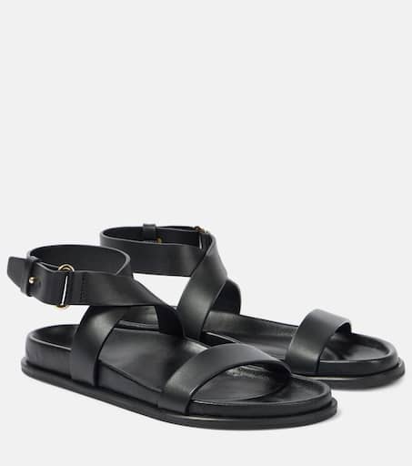 The Chunky leather sandals in black - Toteme | Mytheresa