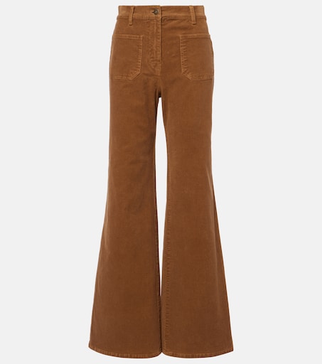 Florence high-rise corduroy flared pants in brown - Nili Lotan