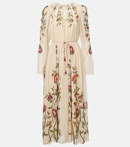 chinese dress ladies Green Honolulu Flowers Long Sleeve Maxi Dress – FARM Rio