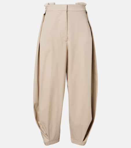 Cotton and silk twill balloon pants in beige - Loewe | Mytheresa
