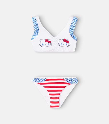 x Hello Kitty striped bikini in white - Monnalisa | Mytheresa
