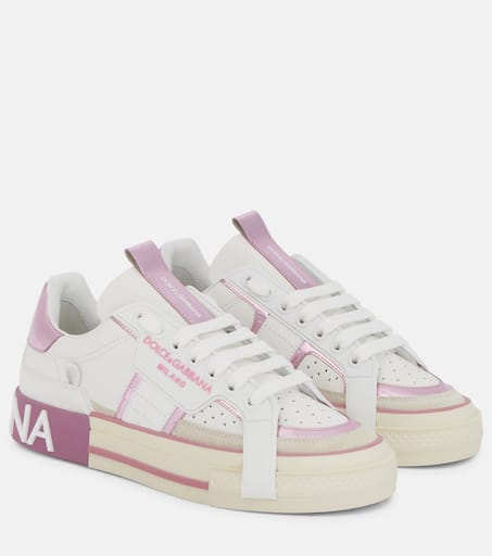 VIP SALE【DOLCE & GABBANA】レザーバレリーナ Custom 2.0 leather sneakers in white - Dolce Gabbana | Mytheresa
