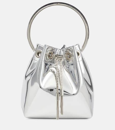 トートバッグ Jimmy Choo Jimmy Choo Bon Bon Handbag (BONBON FSJ SILVER) Bon Bon | Silver Satin Crystal Mesh Bag with Crystal Handle