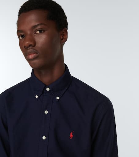 Ralph lauren slim fit oxford shirt navy new arrivals