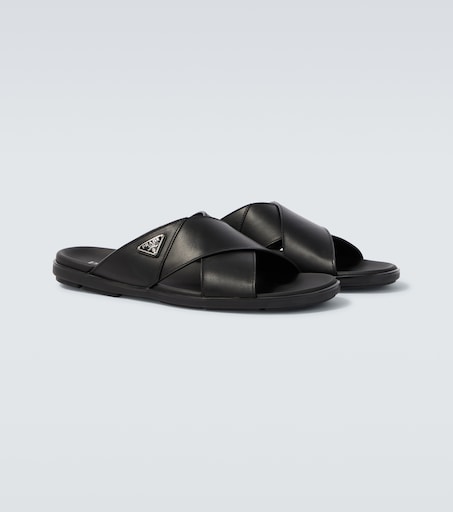 Leather sandals in black - Prada | Mytheresa