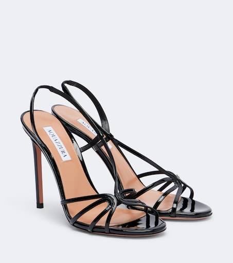 Talk To Me patent leather slingback sandals in black - Aquazzura