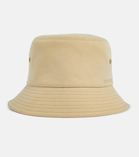 Reversible Checked Cotton Bucket Hat in Beige - Burberry | Mytheresa