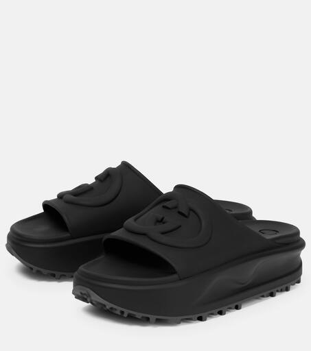 All black gucci discount slides