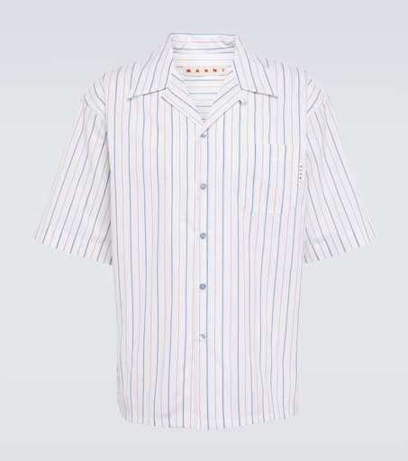 MARNI（マルニ）CONTRAST COLLAR BOWLING SHIRTS Marni Bi-Color Tropical Wool Short Sleeve Bowling Shirt