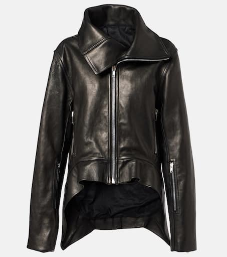 Asymmetric leather jacket in black - Rick Owens | Mytheresa