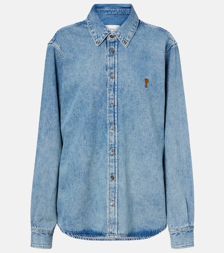 GALLE Paris 売れ筋商品|||ガレパリ シャツ トップス レディース Denim shirts Blue Garçon Classic Chambray Shirt In Storm Wash For Women | J.Crew