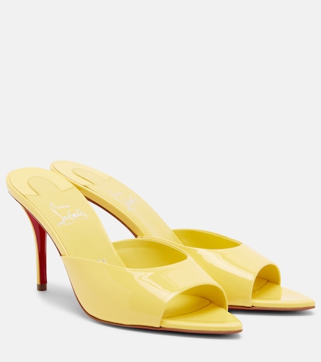 Christian Louboutin イエローミュール　36 Miss Z patent leather mules in yellow - Christian Louboutin