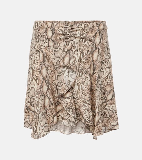 Ozany snake-print silk-blend miniskirt in multicoloured