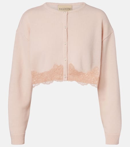 épine lace bare top & cardigan set pink Pink Acacia Knit Cardigan