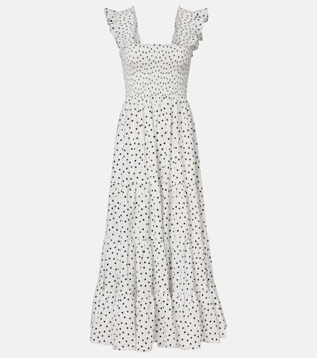 Kendall polka-dot cotton maxi dress in white - Rixo | Mytheresa