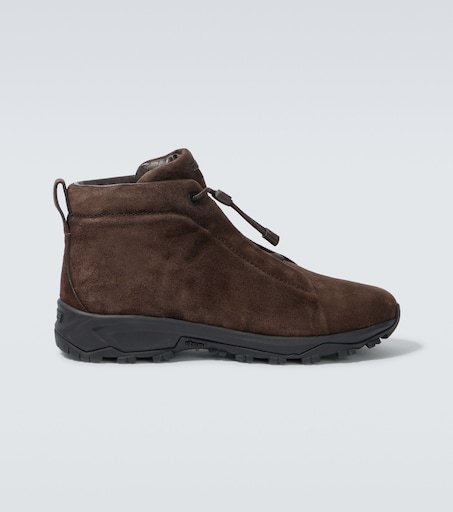 Triple Stitch suede high-top sneakers in brown - Zegna | Mytheresa