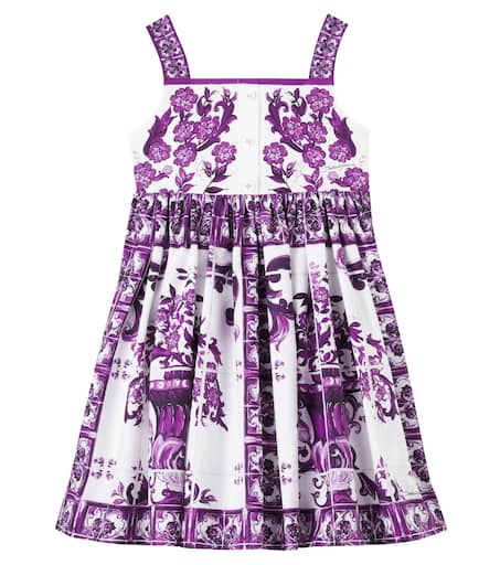 ワンピース Dolce&Gabbana Dress With Purple Majolica Print In Cotton Pop Dolce&Gabbana Dress with purple majolica print in cotton