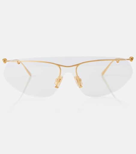 Knot shield sunglasses in gold - Bottega Veneta | Mytheresa display picture 3