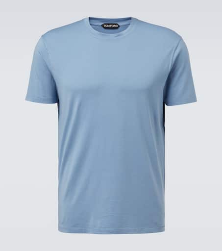 Jersey T-shirt in blue - Tom Ford | Mytheresa