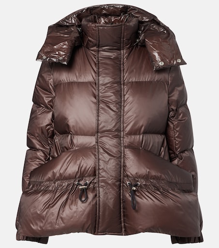 Technical down jacket in brown - Sacai | Mytheresa