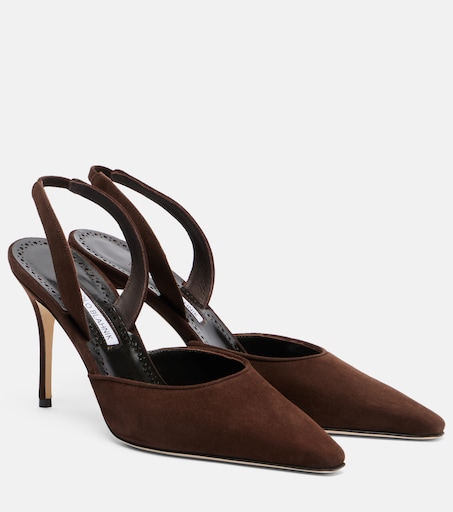 Borelapla suede slingback pumps in brown - Manolo Blahnik | Mytheresa