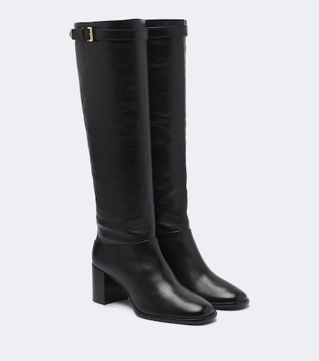 Leather knee-high boots