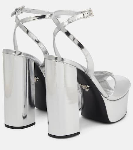 Prada silver platform shoes hotsell
