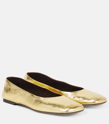 ★大人気★☆THE ROWザ・ロウ★Square nappa gold ballet flats P00994433.jpg