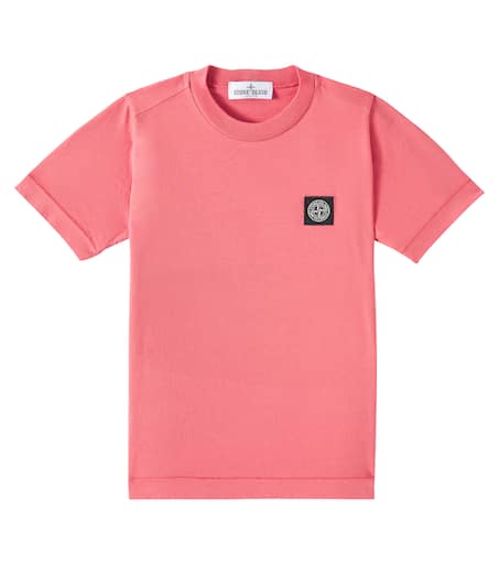 【STONE 】 Logo printed cotton jersey T-shirt StoneIsland-Shirt-Black-