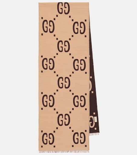 GG jacquard wool and silk scarf in multicoloured - Gucci
