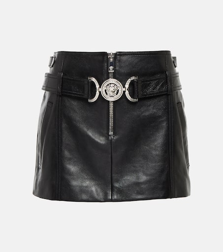【関税＆送料込み】Versace Skirts VERSACE Pleated printed silk-twill mini skirt | NET-A-PORTER