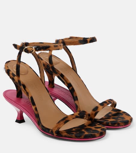 Les Doubles Sandales calf hair sandals in multicoloured