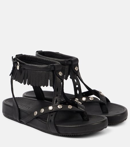 サンダル・ミュール Isabel Marant Black Leather Mellan Sandals SILYA SANDALS Woman black | ISABEL MARANT Official online store