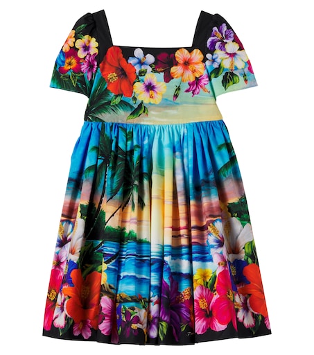 DOLCE&GABBANA KIDSドレス&パンツ Cady A-line minidress in Rosa for Girls | Dolce&Gabbana® US
