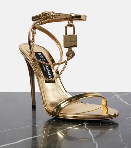 Keira metallic leather sandals in gold Dolce Gabbana Mytheresa