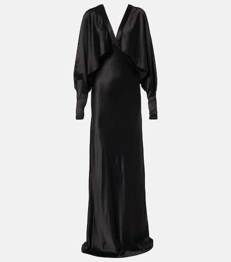 ワンピース SAINT LAURENT Black Satin Dress Saint Laurent Woman Black Satin Dress | ModeSens