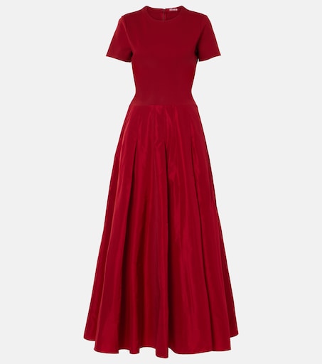 strapless open back dress V-Neck Red Wrap Ruffle Long Bridesmaid Dress – FancyVestido