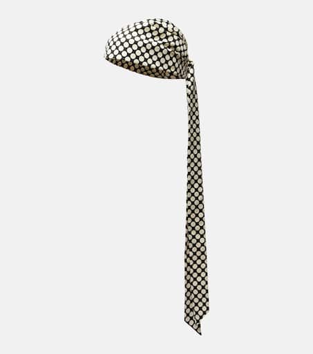 【Valentino】プリントシルクアンドコットン headscarf Valentino Chevron 24 silk and cotton head wrap in