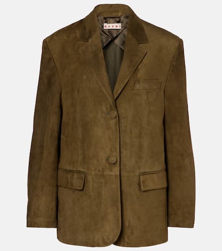 Suede jacket in green - Marni | Mytheresa
