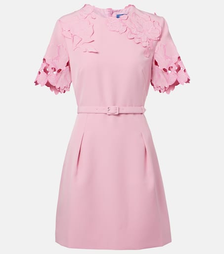 Aurelie floral-appliqué minidress in turquoise - Leo Lin