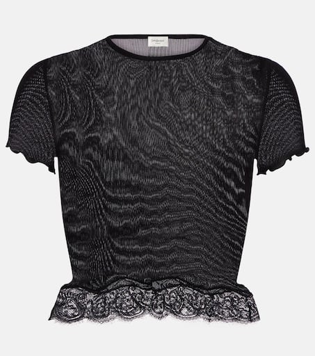 Tシャツ・カットソー SAINT LAURENT BLACK SILK TOP Black Silk top Saint Laurent - Vitkac Canada