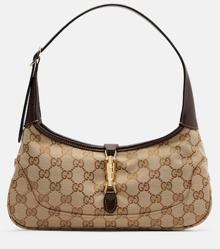 Jackie Slim Medium GG canvas shoulder bag in beige - Gucci | Mytheresa