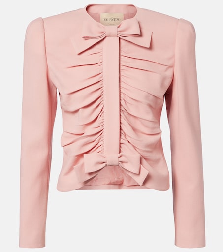 Virgin wool crêpe jacket in pink - Valentino | Mytheresa