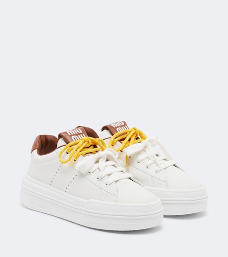Leather platform sneakers